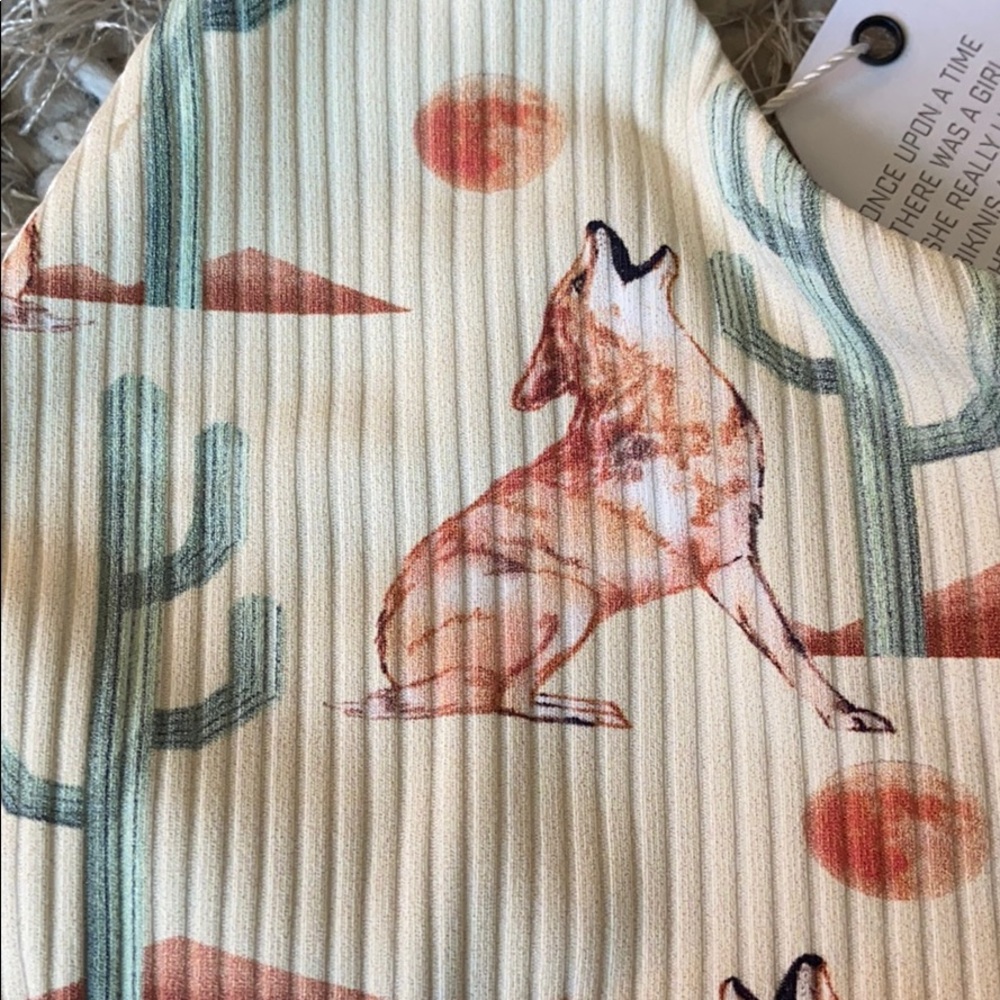 Boys + Arrows Cactus and Fox Print Bikini Top - Picture 7 of 11